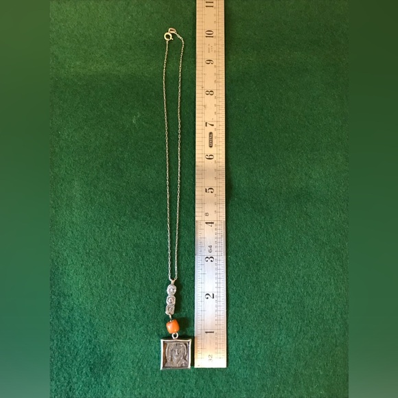 Icon-type pendant set in silver - Picture 5 of 8